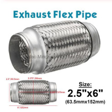 Exhaust Flexible Pipe with Inner Braid, Interlock and Nipples, Exhaust Connectors, Auto Parts